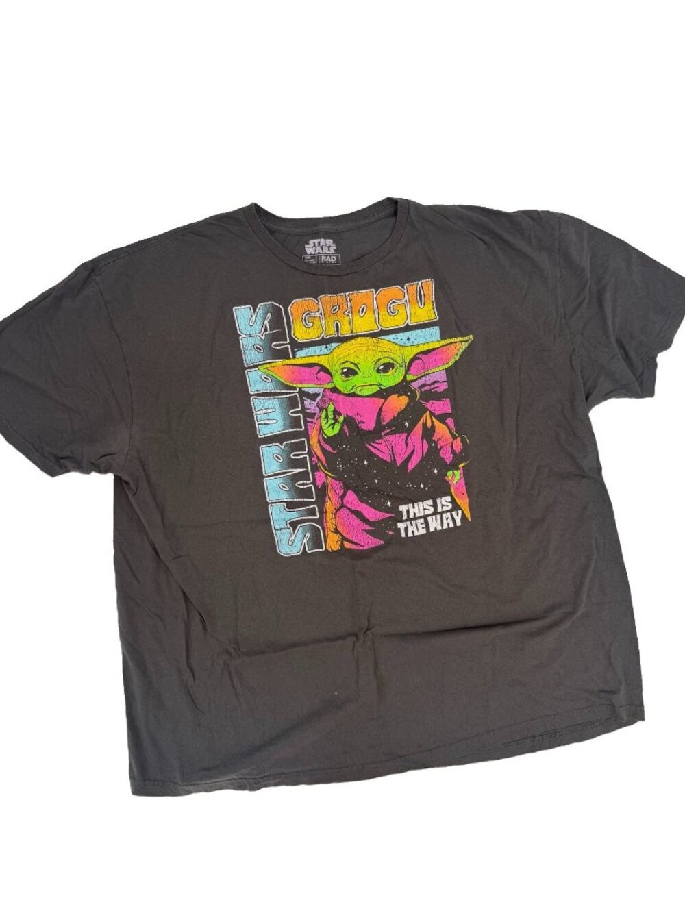 Star Wars Grogu The Mandalorian This Is The Way Neon Graphic T-Shirt Men’s 3XL